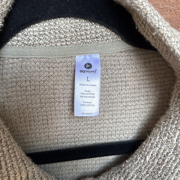 90 Degree By Reflex Beige Soft Knit Kids Zip-Up Sweater size Large - Picture 2 of 4